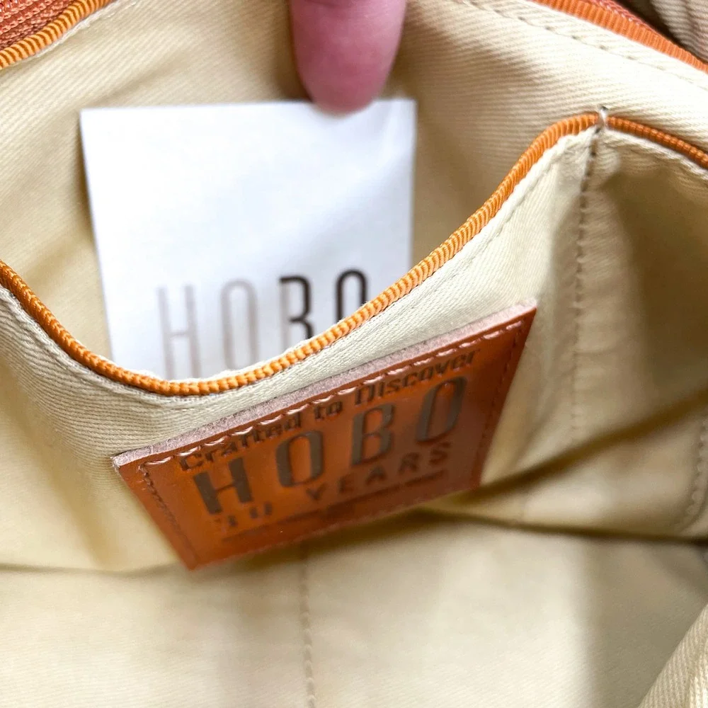 HOBO Explorer‎ Shoulder Bag Leather Crossbody Brown Snake Accents Pockets